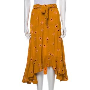 Faithfull The Brand Skirt Floral Mustard Skirt Size 2 XS